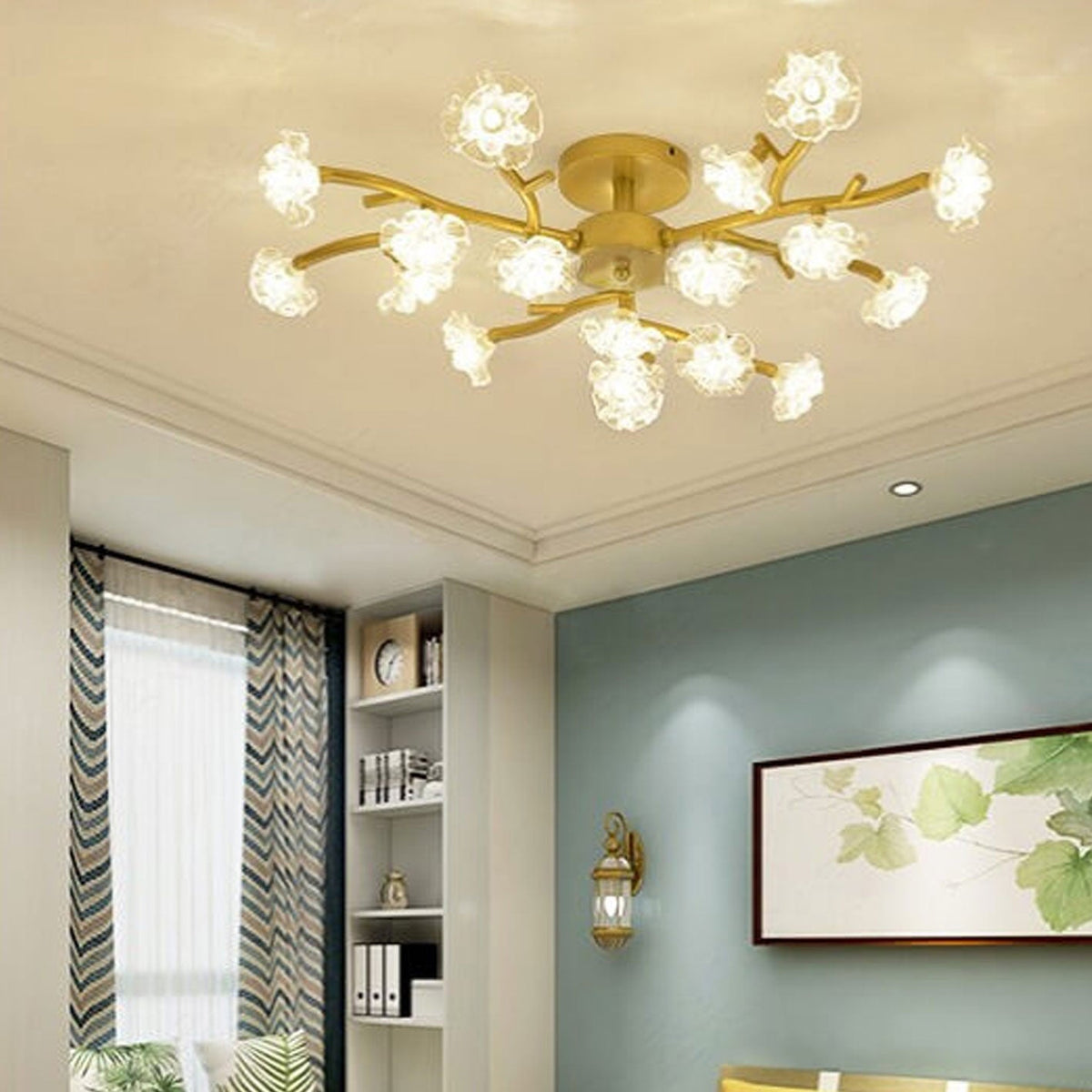 Plum Blossom Branch LED Semi-Flush Mount
