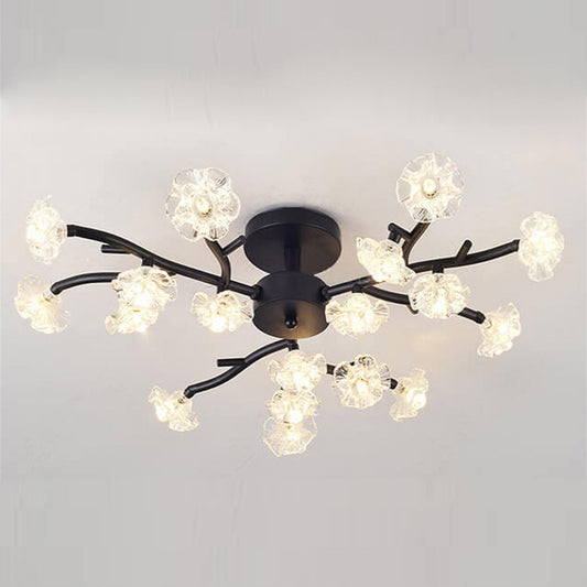 Plum Blossom Branch LED Semi-Flush Mount