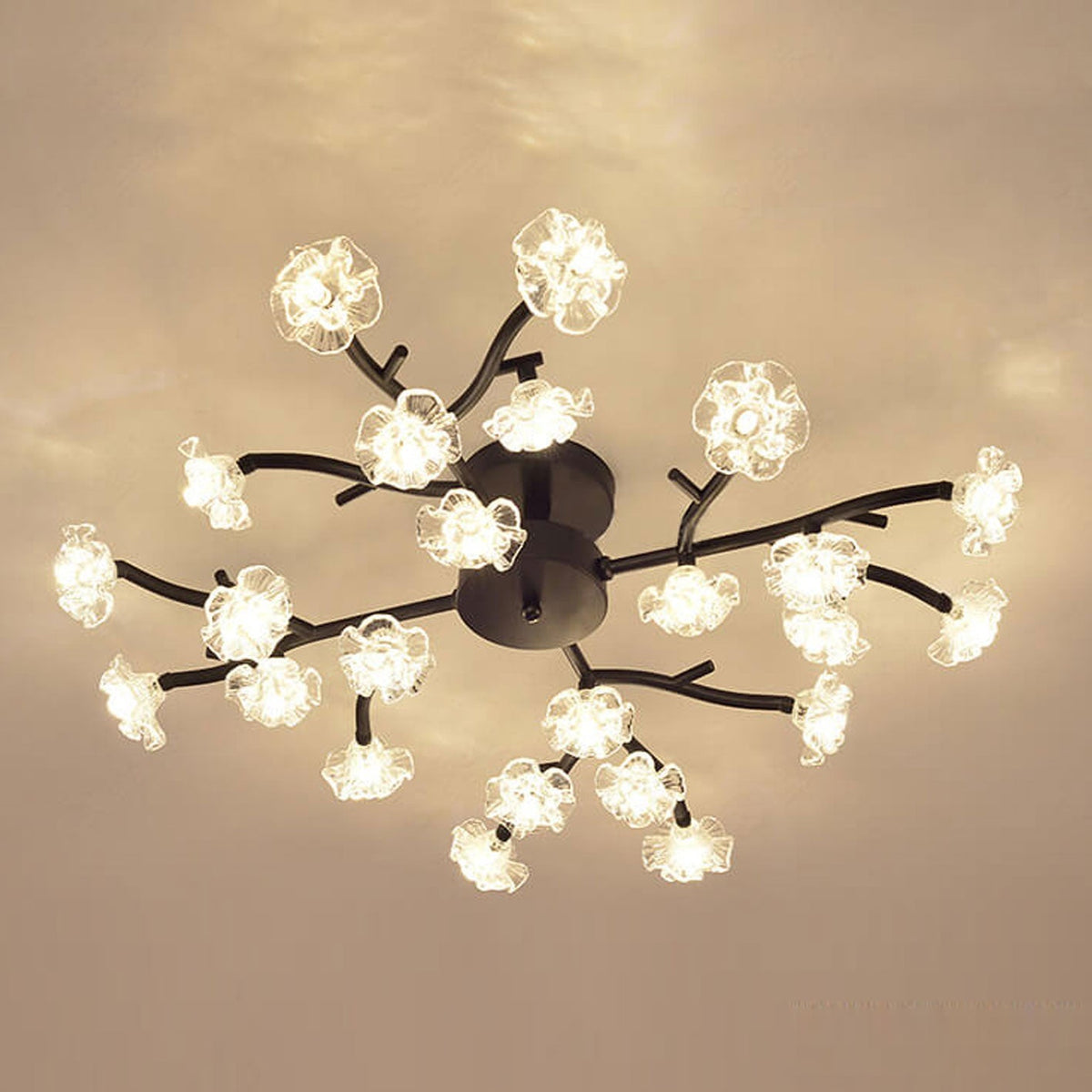 Plum Blossom Branch LED Semi-Flush Mount