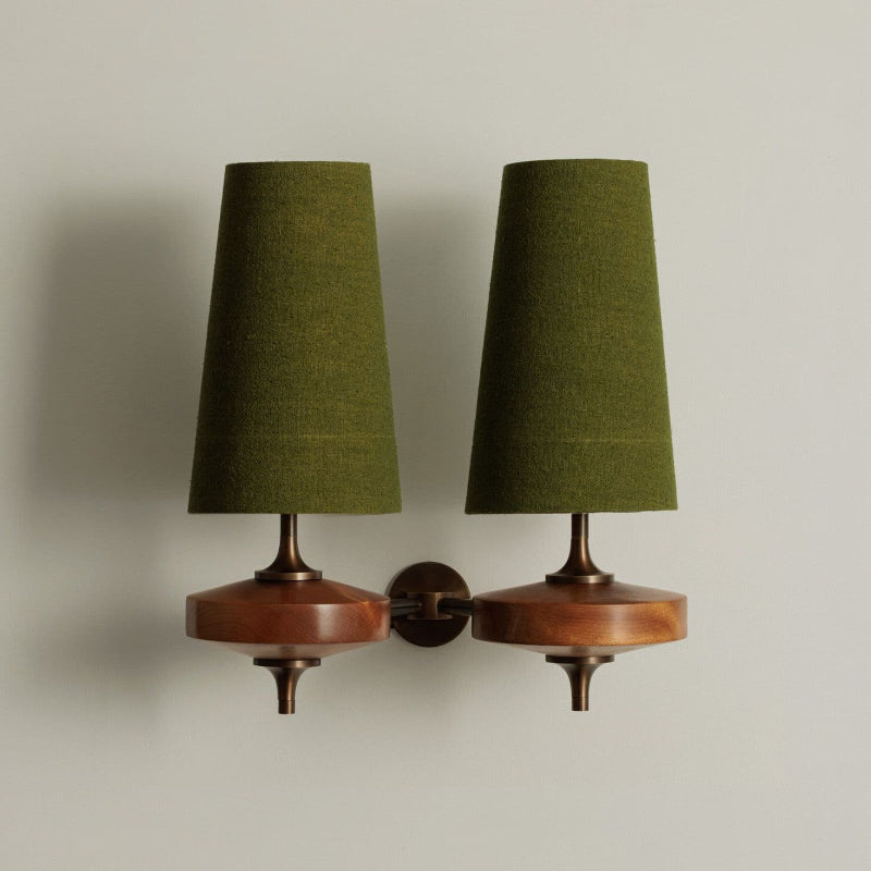 Hour Rho Twin Wood Wall Lamp
