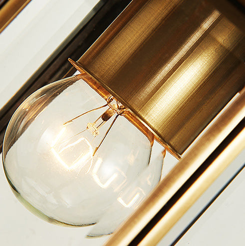 Brass Glass Polygonal Wall Sconce