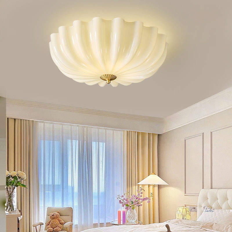 French Petal Glass Flush Mount Light