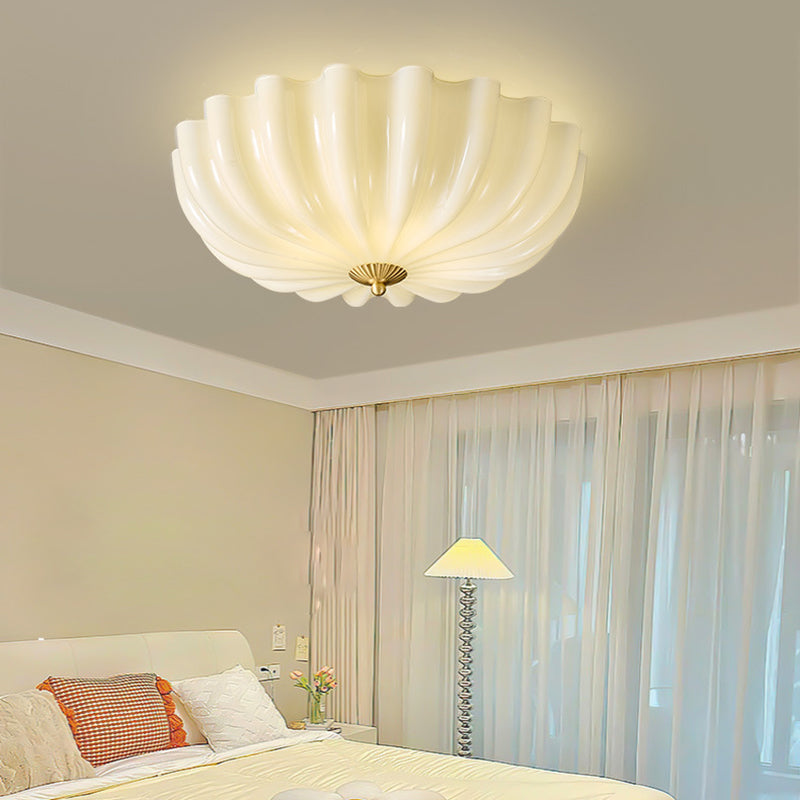 French Petal Glass Flush Mount Light