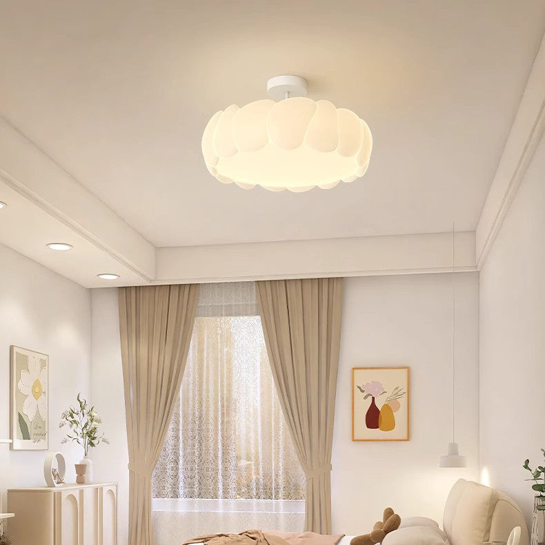 Wavy Round LED Semi-Flush Mount Light