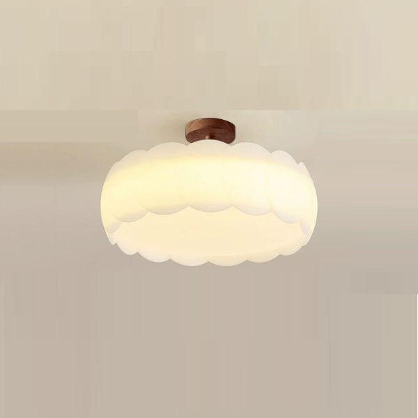 Wavy Round LED Semi-Flush Mount Light