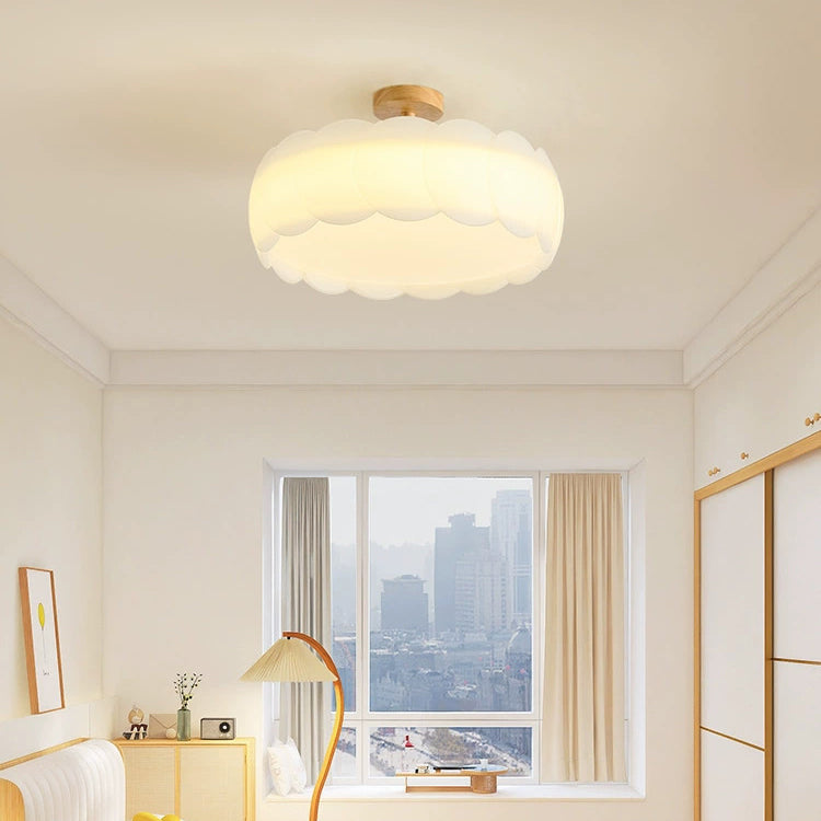 Wavy Round LED Semi-Flush Mount Light