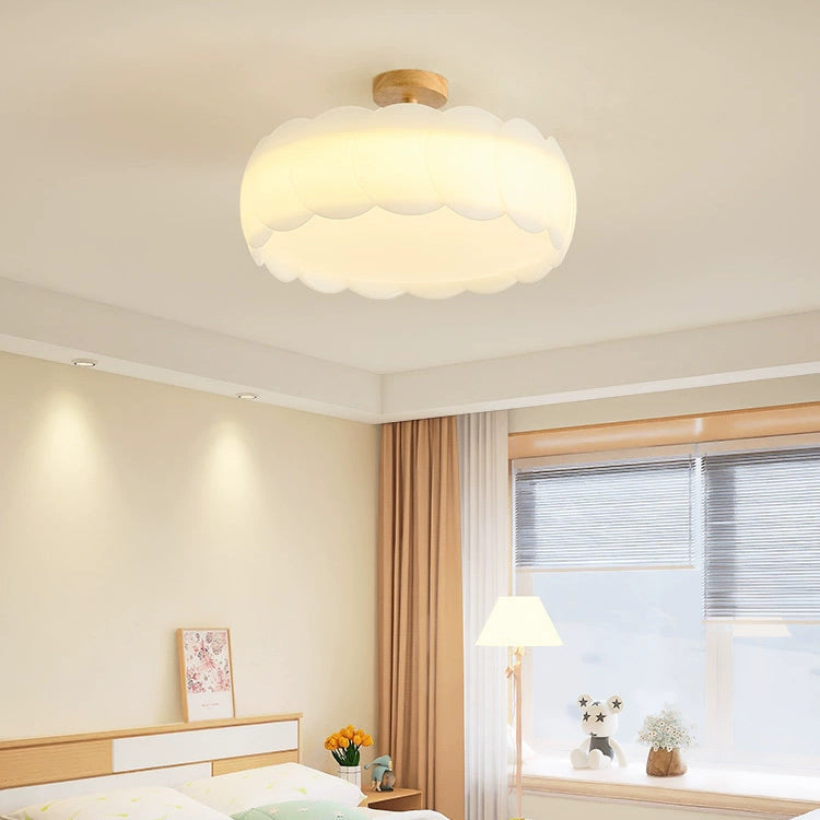 Wavy Round LED Semi-Flush Mount Light