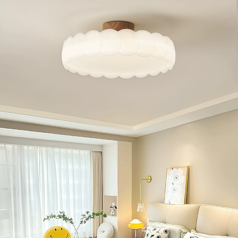 Wavy Round LED Semi-Flush Mount Light