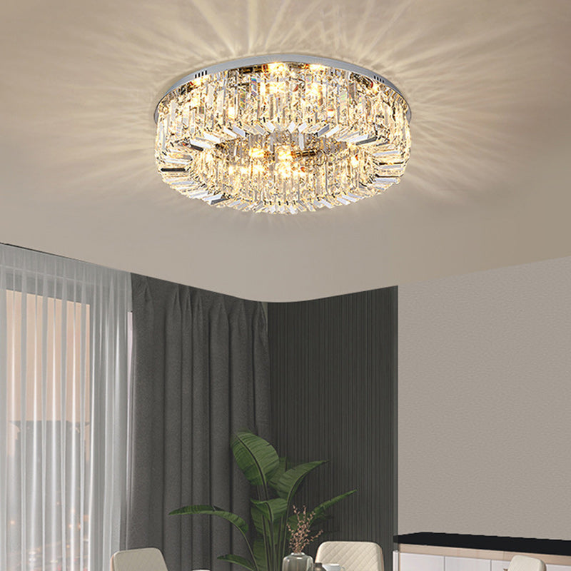 Round Crystal LED Flush Mount Ceiling Light
