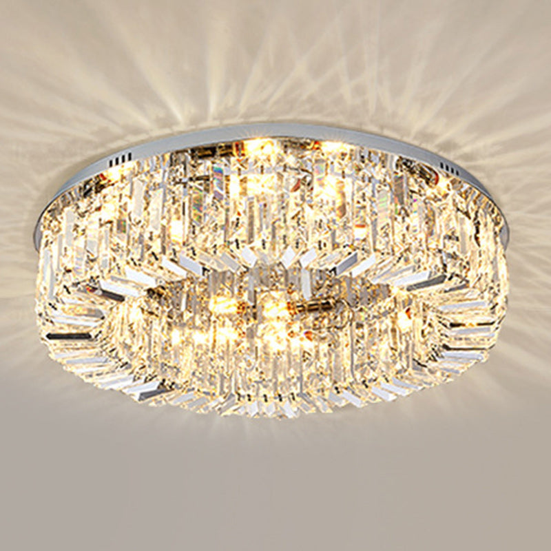 Round Crystal LED Flush Mount Ceiling Light