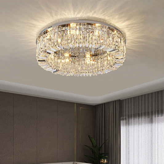 Round Crystal LED Flush Mount Ceiling Light