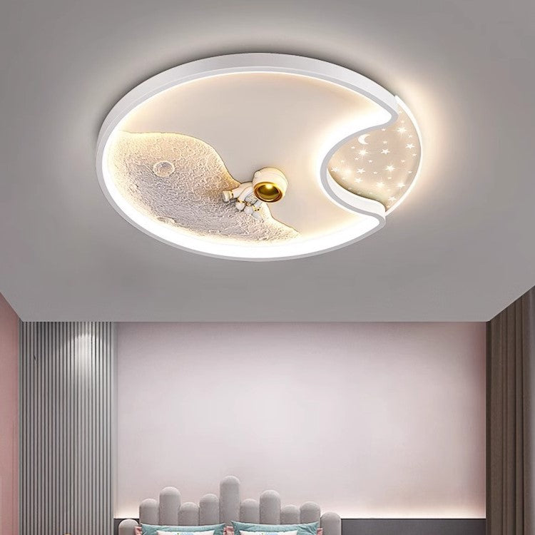 Moon Astronaut Flush Mount Light