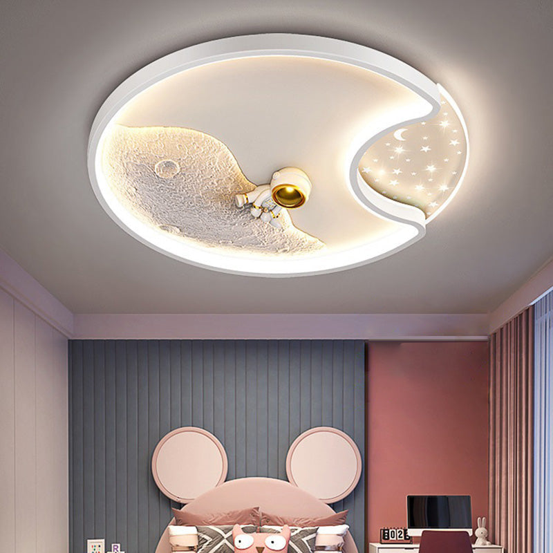 Moon Astronaut Flush Mount Light