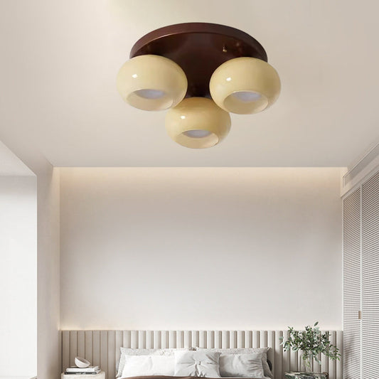 Retro Oval Iron & Glass Ceiling Light