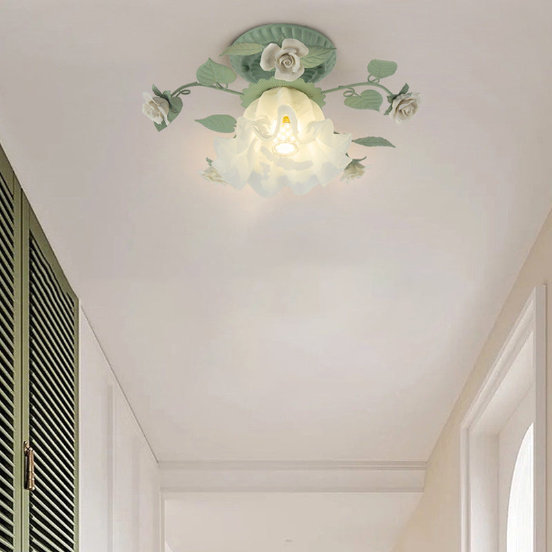 Bellflower Leaf Semi-Flush Light
