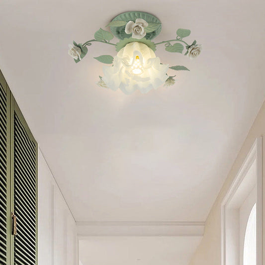 Bellflower Leaf Semi-Flush Light