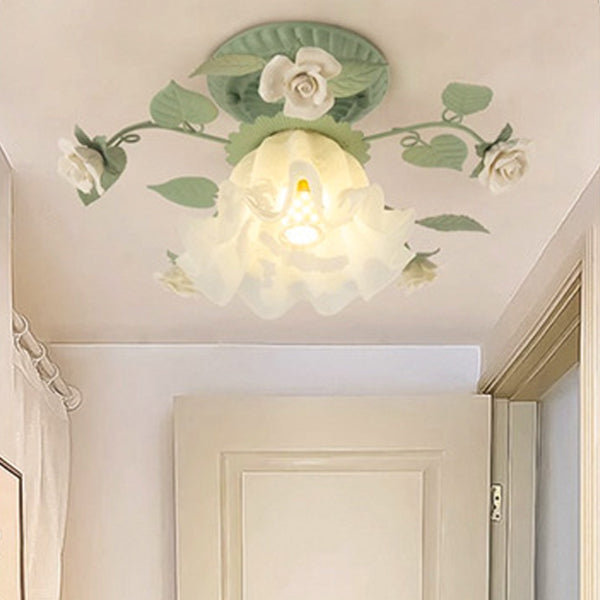 Bellflower Leaf Semi-Flush Light