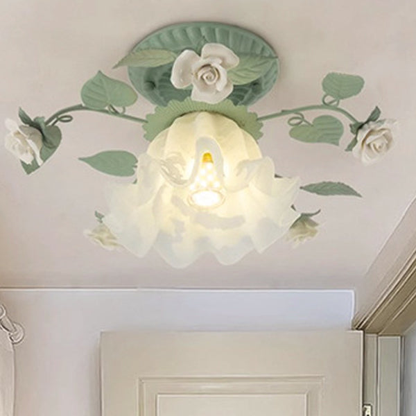 Bellflower Leaf Semi-Flush Light