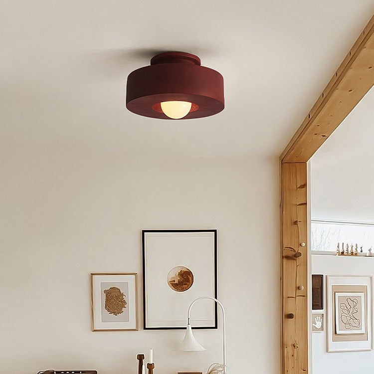 Nordic Round Plastic Semi-Flush Light