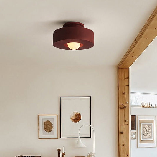 Nordic Round Plastic Semi-Flush Light