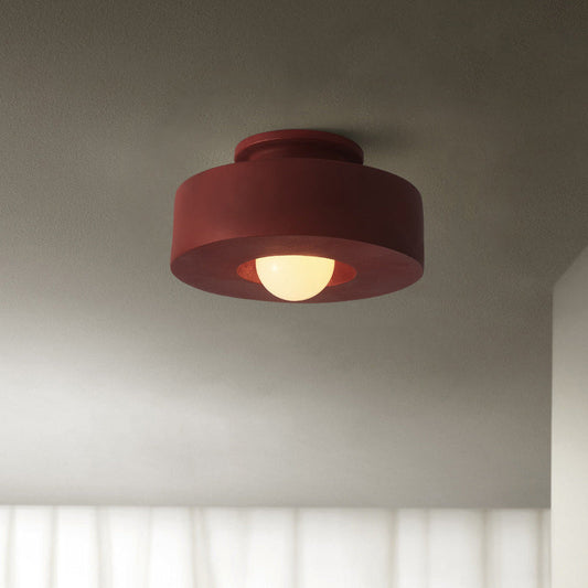 Nordic Round Plastic Semi-Flush Light