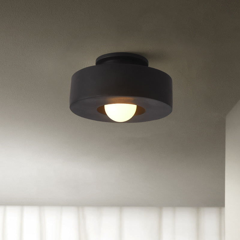 Nordic Round Plastic Semi-Flush Light