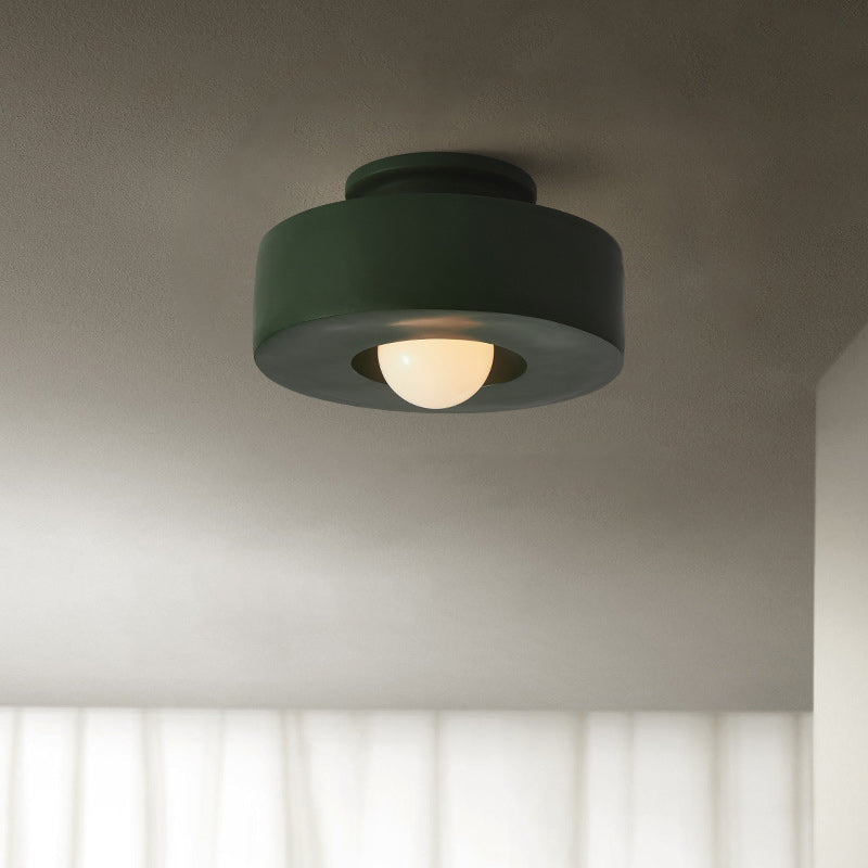 Nordic Round Plastic Semi-Flush Light