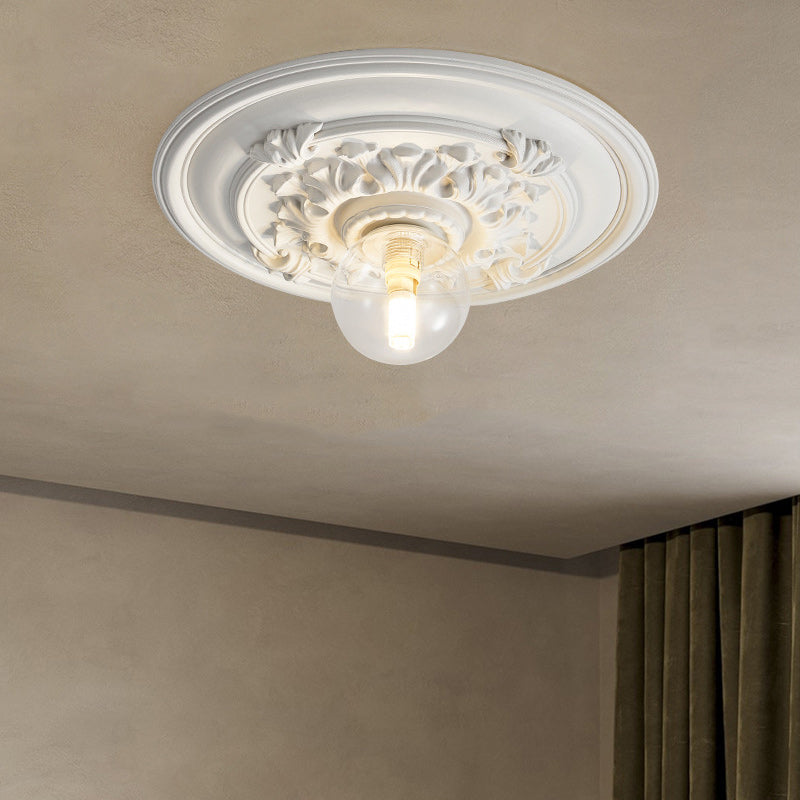French Relief Resin Flush Mount Light