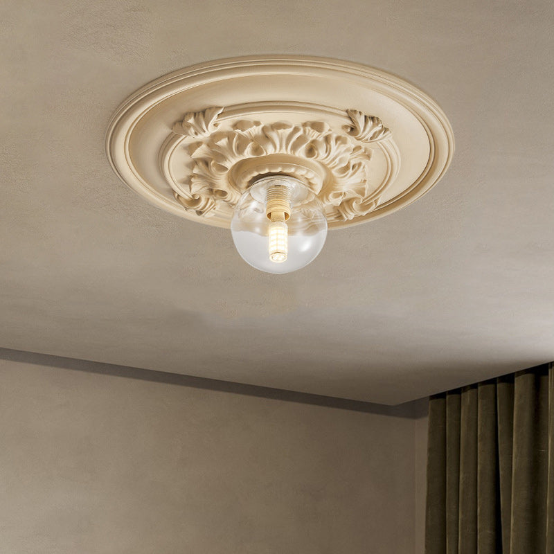 French Relief Resin Flush Mount Light