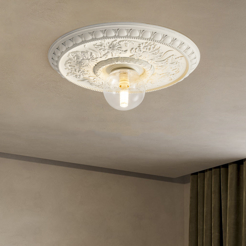 French Relief Resin Flush Mount Light