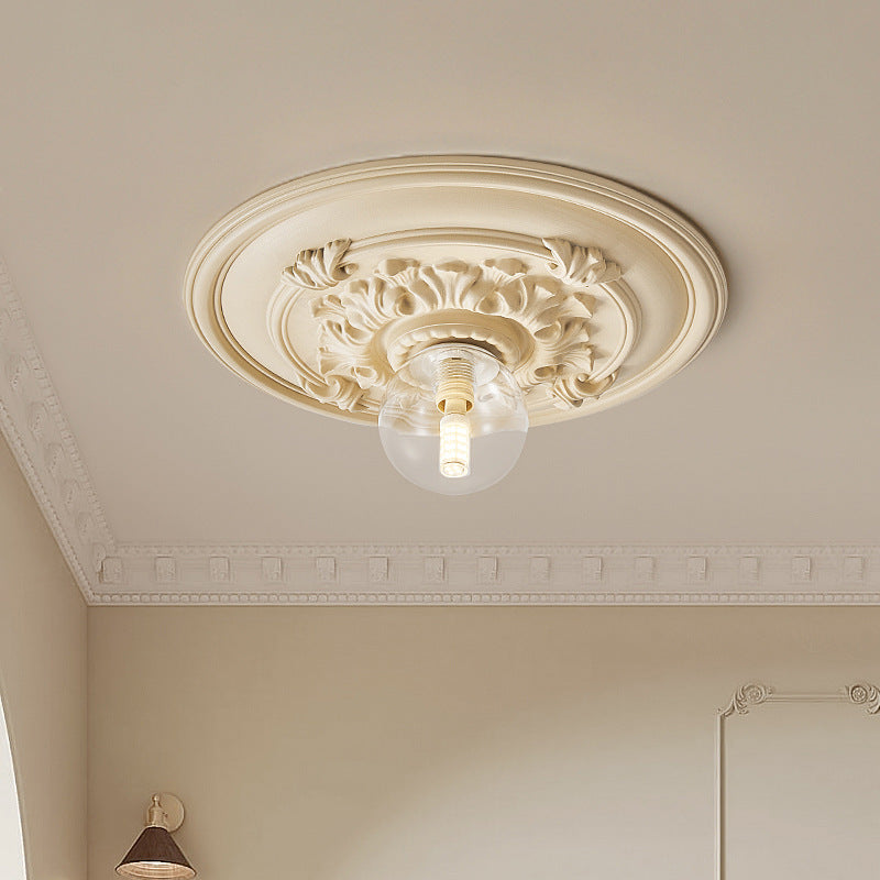 French Relief Resin Flush Mount Light