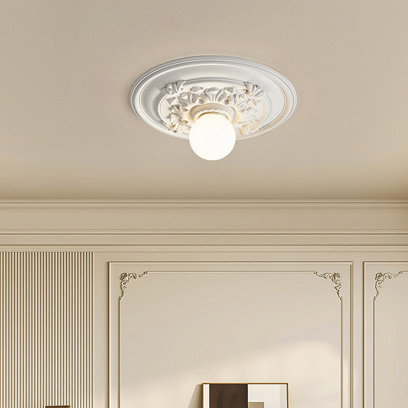French Relief Resin Flush Mount Light