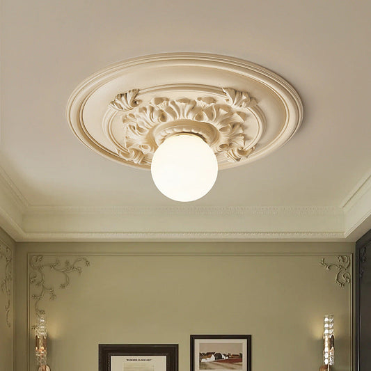 French Relief Resin Flush Mount Light