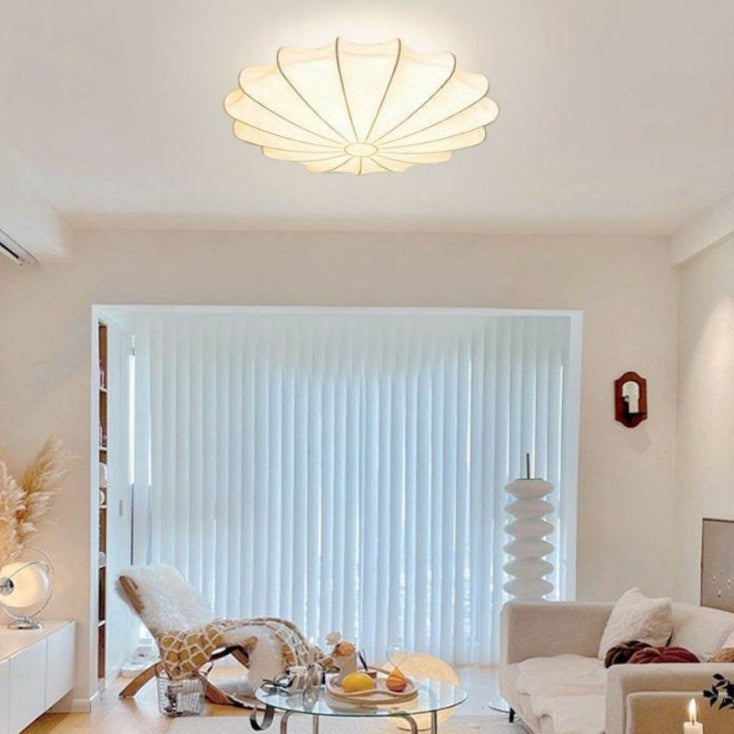 Japanese Bell Shape Silk Semi-Flush Mount
