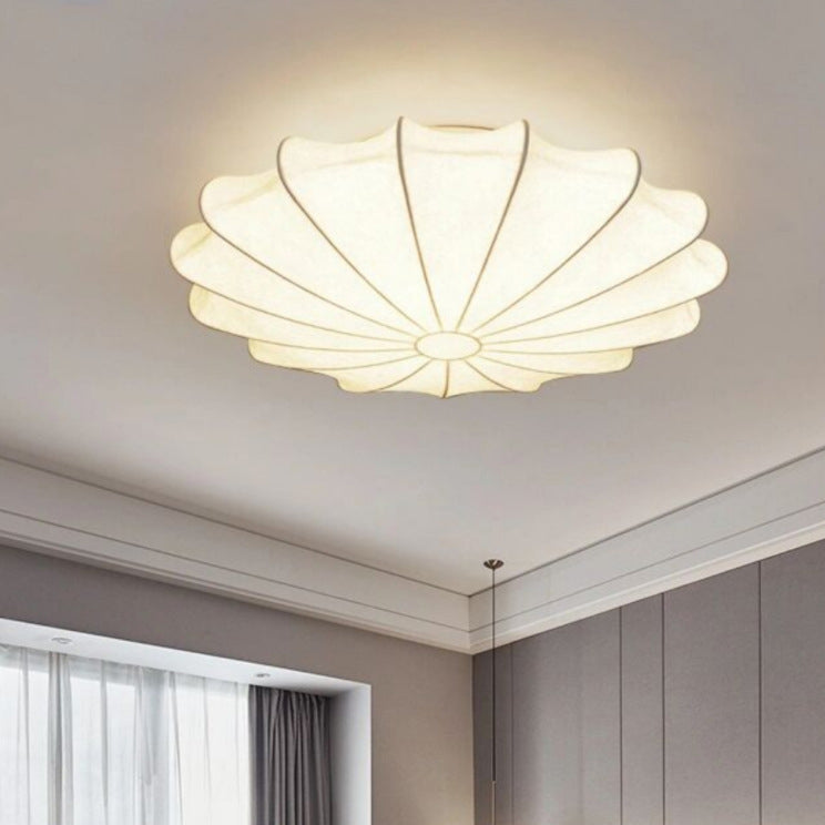 Japanese Bell Shape Silk Semi-Flush Mount