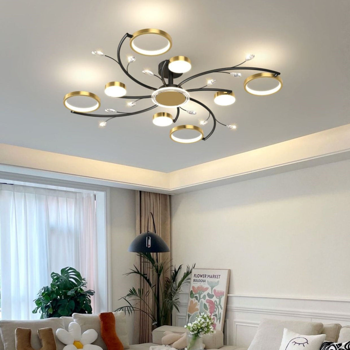 Scandinavian Branch Iron & Acrylic Light