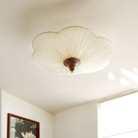 French Plum Blossom Fabric Semi-Flush Light