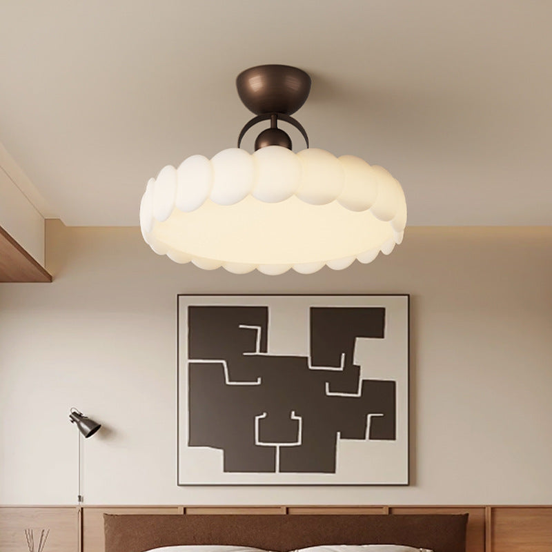 French Round Iron Semi-Flush Light