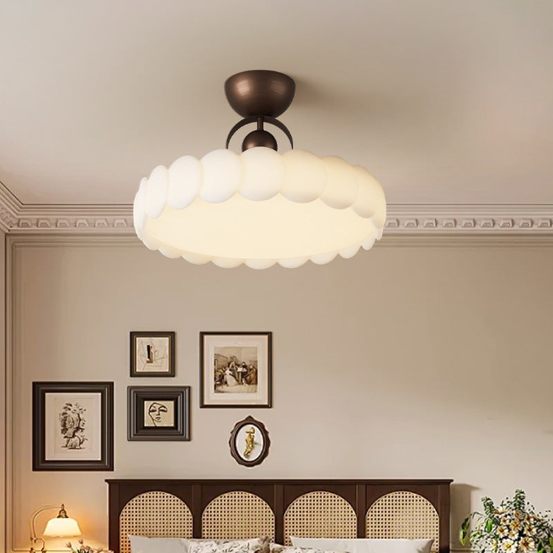 French Round Iron Semi-Flush Light