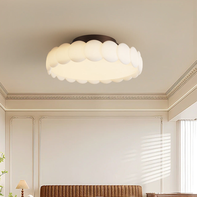 French Round Iron Semi-Flush Light