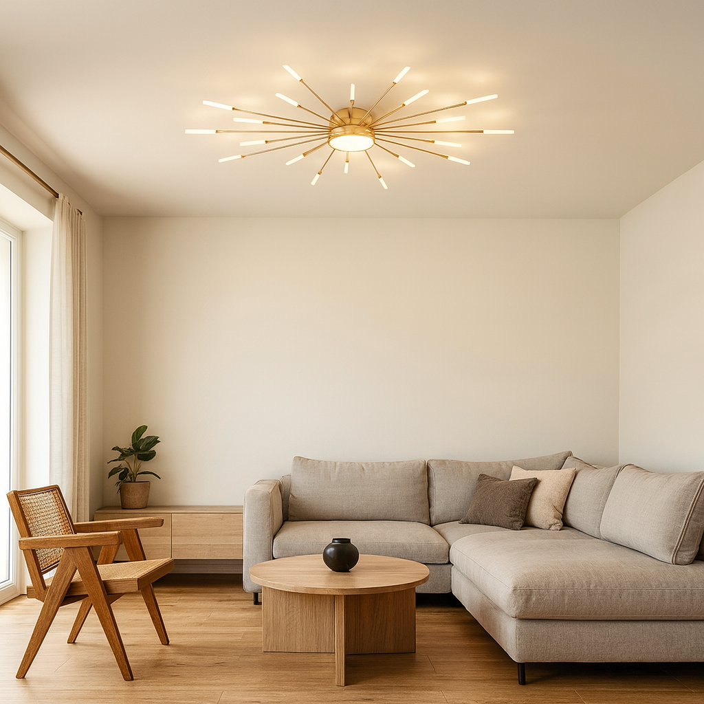 Nordic Round Semi-Flush Ceiling Light