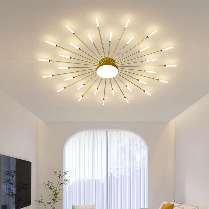 Nordic Round Semi-Flush Ceiling Light