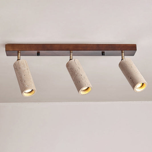 Travertine Wood Linear Ceiling Light