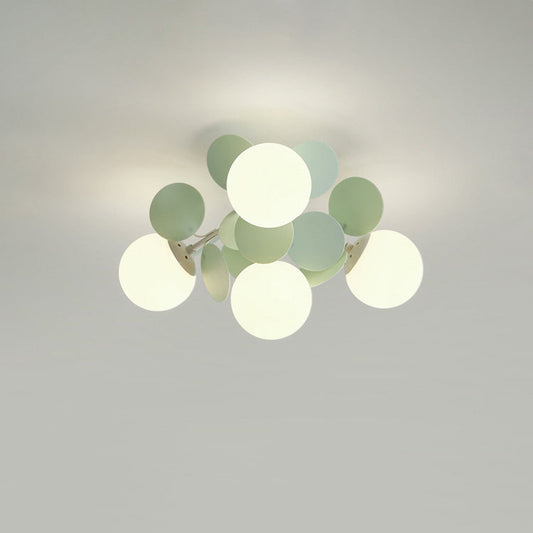 Nordic Glass Ball Semi-Flush Ceiling Light