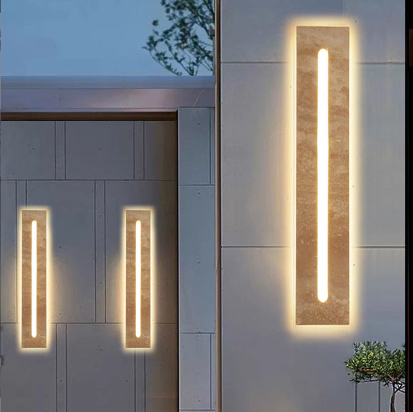 Travertine Strip LED Outdoor Wall Sconce