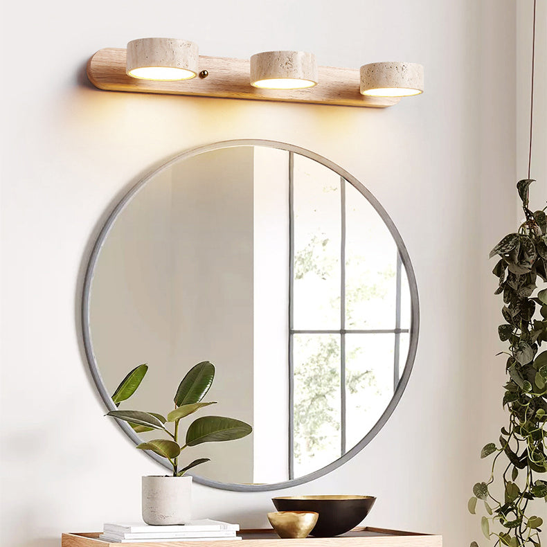 Travertine Wood Rotatable Vanity Sconce