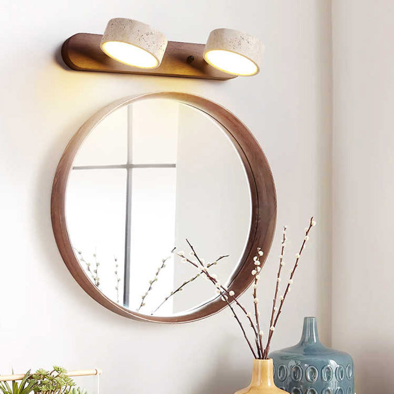 Travertine Wood Rotatable Vanity Sconce