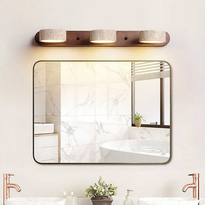 Travertine Wood Rotatable Vanity Sconce