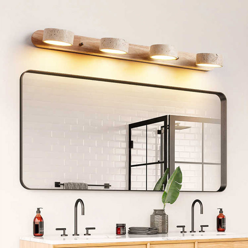 Travertine Wood Rotatable Vanity Sconce