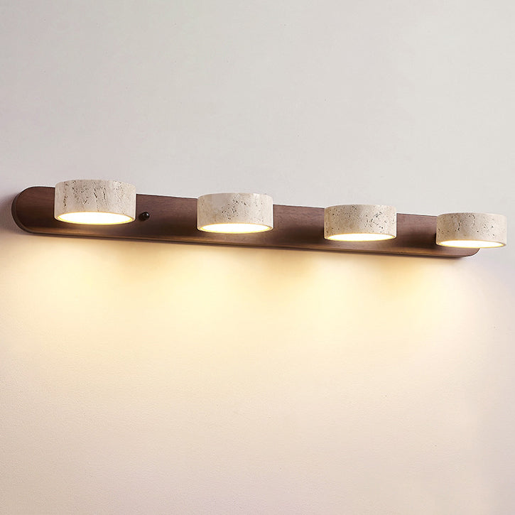 Travertine Wood Rotatable Vanity Sconce